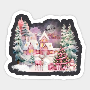 Dreaming With a Pink Christmas Sticker